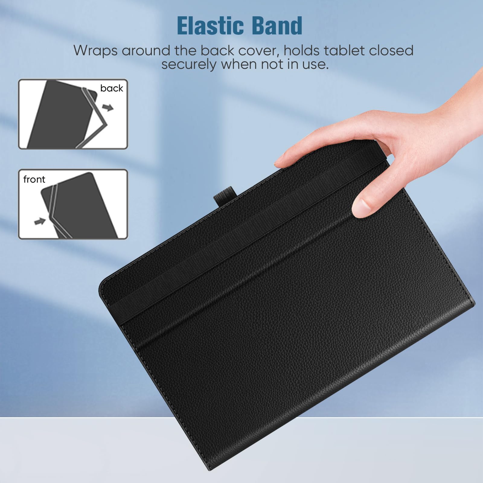 Funda giratoria universal para tableta de 9 a 11 pulgadas, rotación de 360 grados, funda protectora inteligente con bolsillo compatible con tableta de pantalla táctil de 9, 9.7, 10, 10, 10.1 y 8