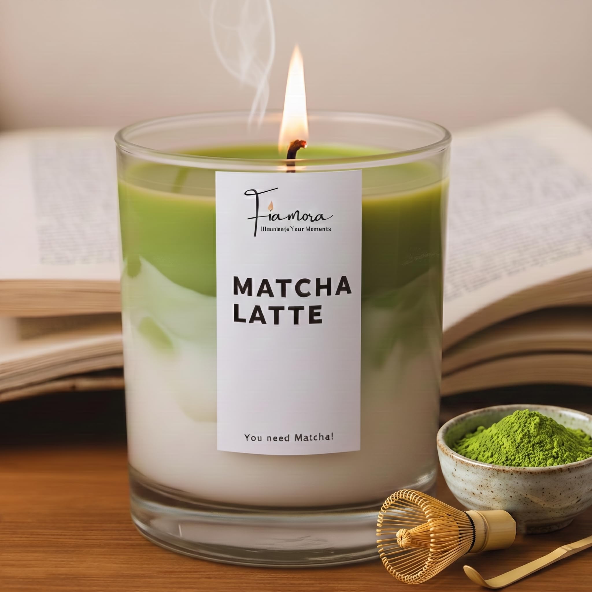 Matcha Latte Scented Candle - 200gm Glass Jar with Lid | Modern & Aesthetic Aroma Candle for Relaxation, Meditation, and Home Decor-image-20