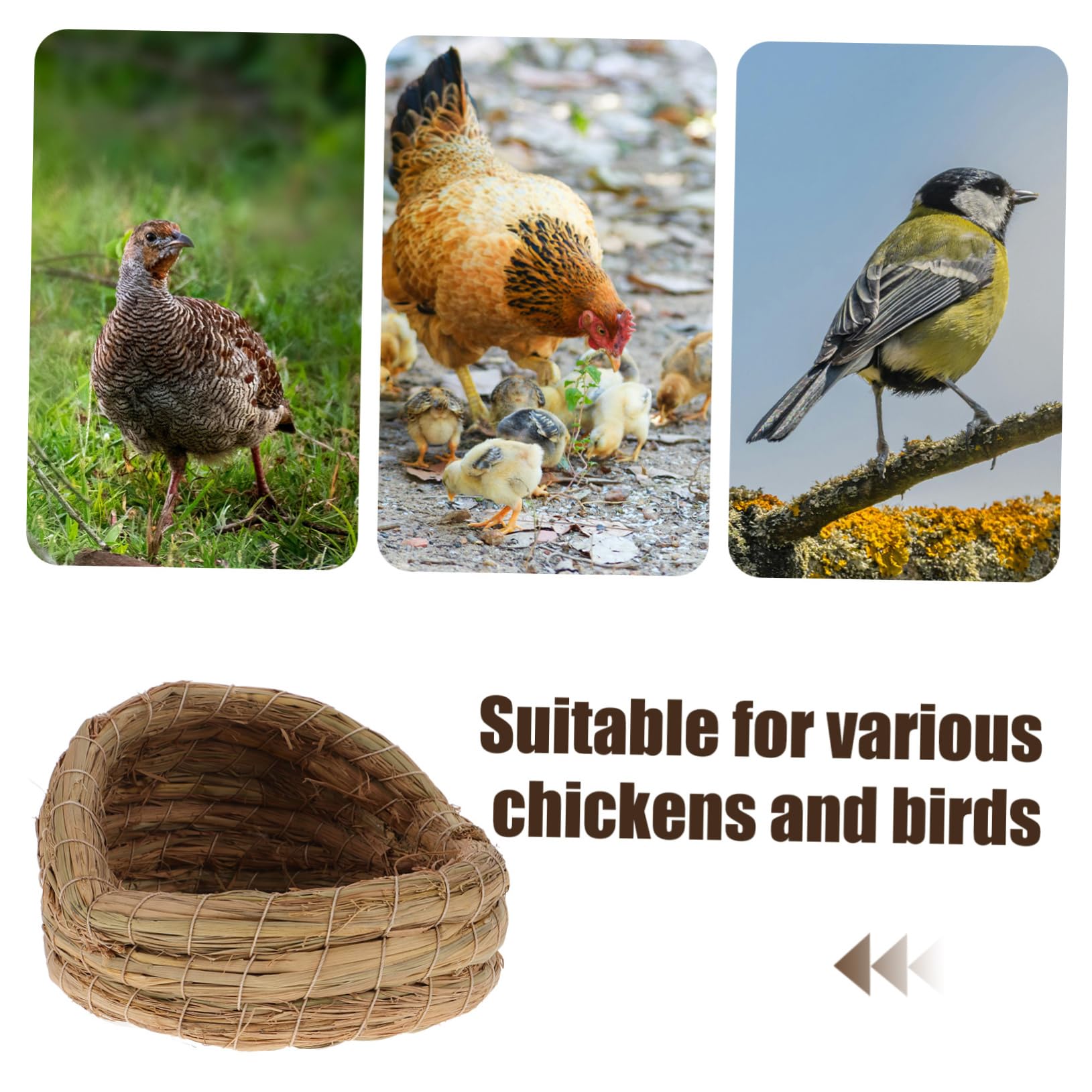 HANABASS 2 Piezas Nido para Gallinas Ponedoras de Paja Natural