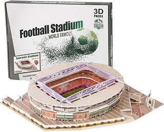 3D Stadium Puzzle, College Football Stadiums 3D Replica, Classic Paper Soccer Ball Puzzle Model Kit, Emirates Handmade Cardboard Ornaments Souvenir Gift(Emirates Stadium)