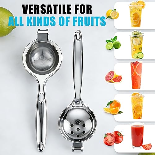 Miniatura 6 de Exprimidor manual de limón, exprimidor de limón de mano grande, apto para lavavajillas, exprimidor de limón resistente adecuado para limón, lima y