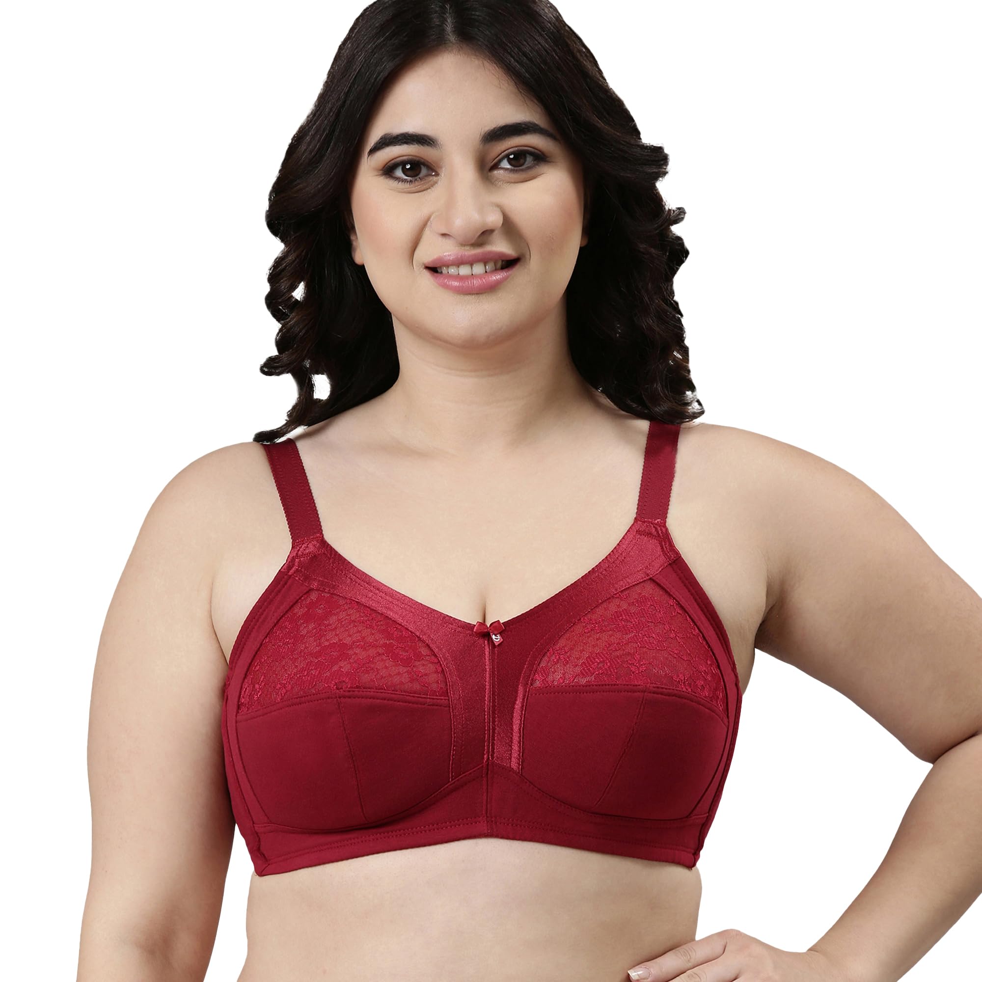 Enamor Women's Non-Wired Non-Padded Bra, Masai, 36C