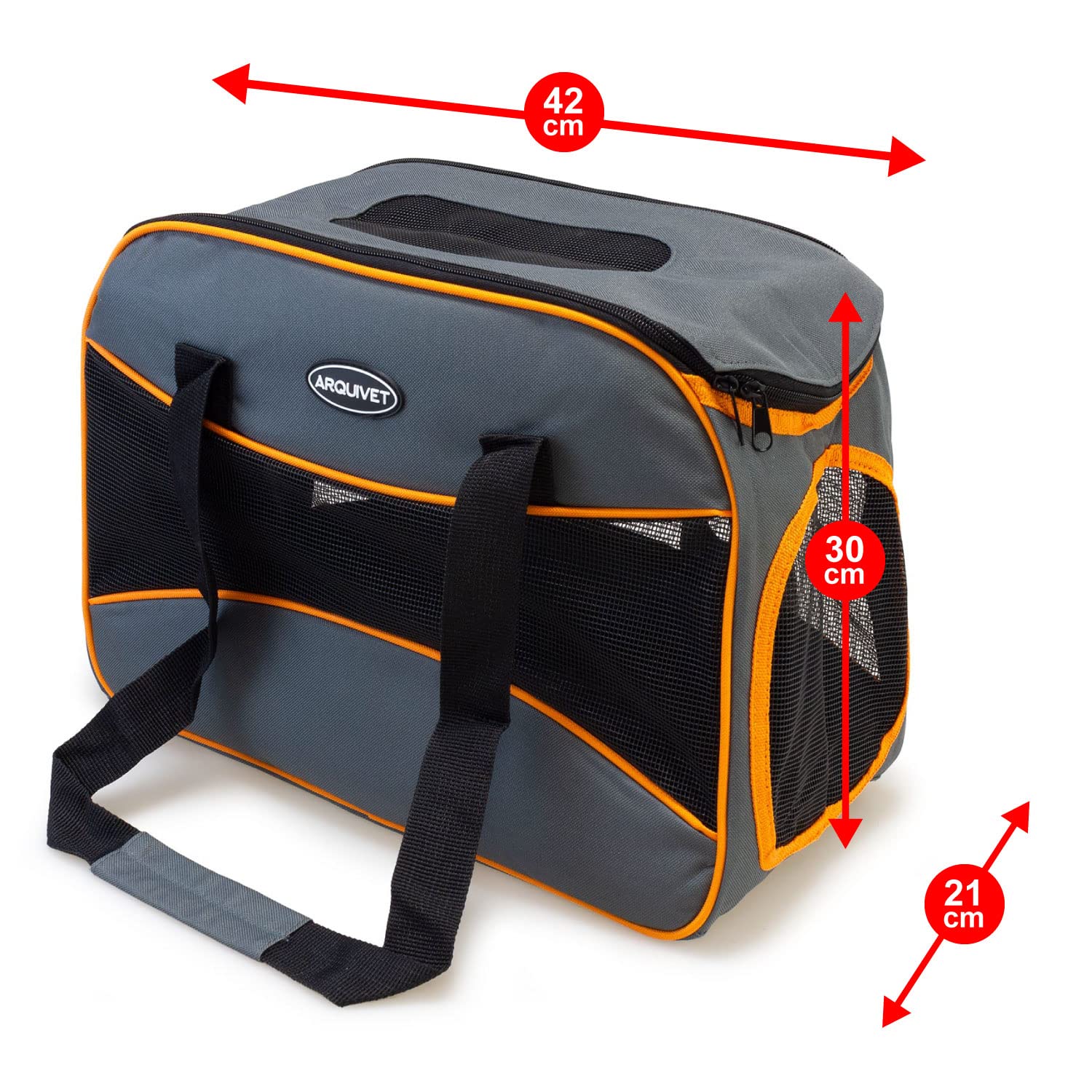 ARQUIVET Bolsa para Transporte de Mascotas - 42 x 21 x 30 cm - Transportín para Perros y Gatos - Bolsa de Transporte Cachorros y Animales pequeños con asa