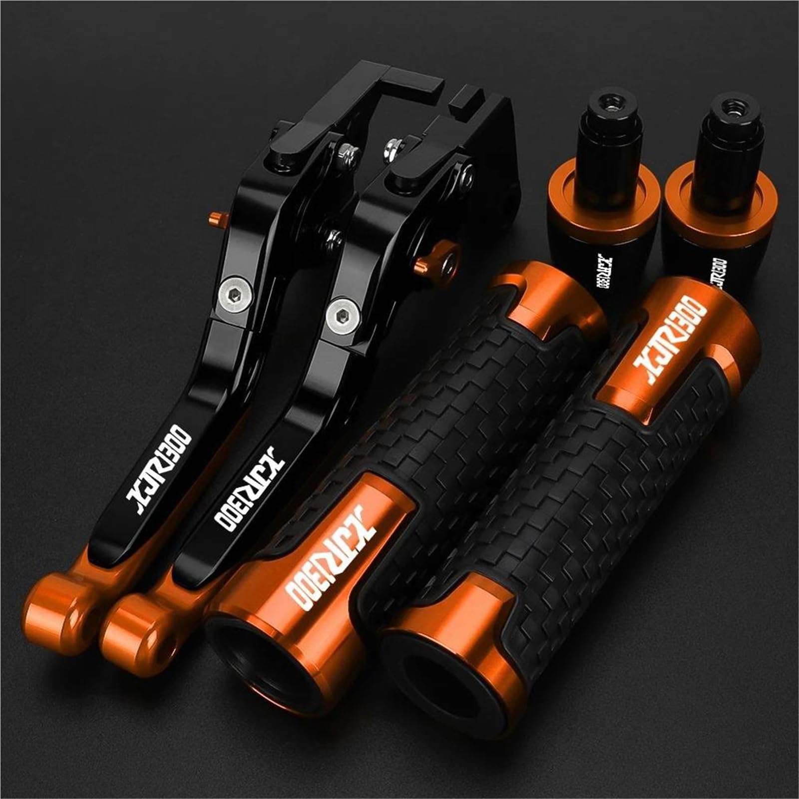 TGVSELPJ Motorcycle Part Folding Extendable Moto Adjustable Clutch Brake Levers Handbar Grips Ends for Y-AMAHA XJR1300 XJR 1300 1995-2003(Orange)