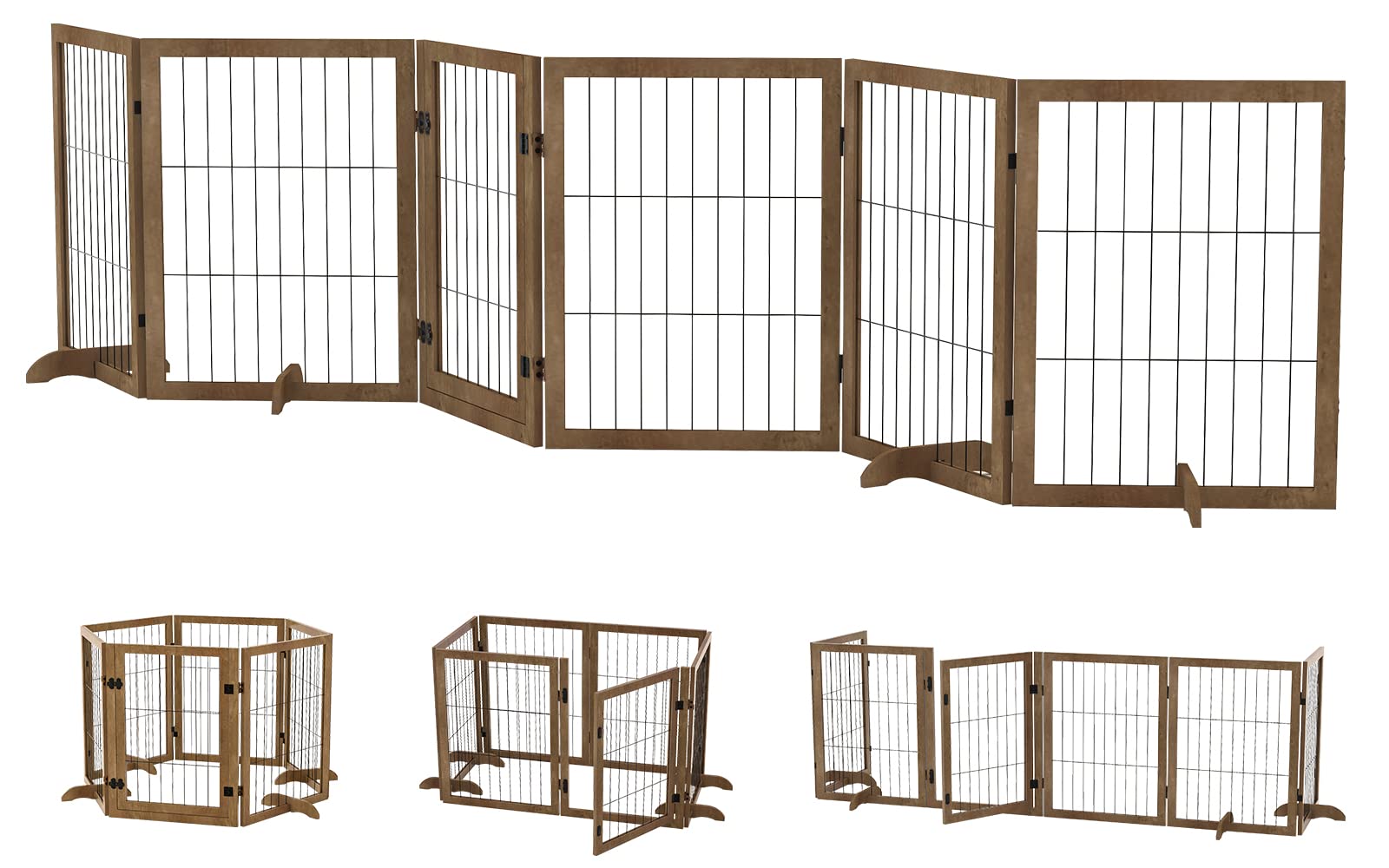Buy Snimoy Dog Gate Pet Fence Extra Wide with Walk Through Door