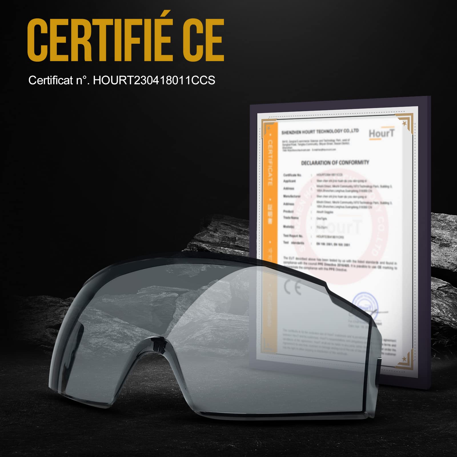 OneTigris Gafas de protección tácticas, gafas de seguridad a prueba de polvo, gafas de seguridad con CE EN166 y ANSI Z87.1, gafas de protección de visión completa para usuarios de gafas, obra