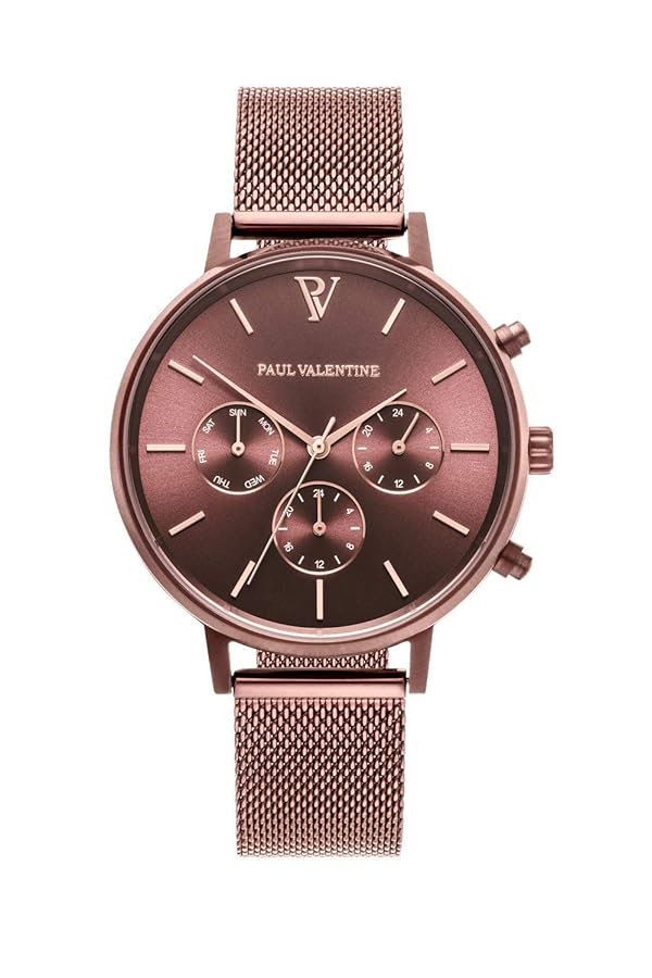 PAUL VALENTINE� Watch and Bracelet Set for Women - Multifunctional Coffee  Mesh and Sparkling Bracelet - fine Ladies Watch with Quartz Movement and  Matching Bracelet - Jewellery Present for Women : Amazon.co.uk: Fashion