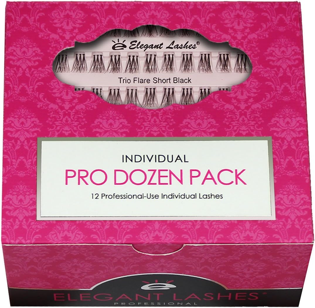 Trio Flare - SHORT Black Individual Lashes (Pro Dozen Pack - 12 Trays)