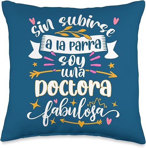 Regalo Original Para Mujer Doctora Medicina Médica UNA Doctora Fabulosa Divertido Regalos Originales Medica Throw Pillow, 16x16, Multicolor