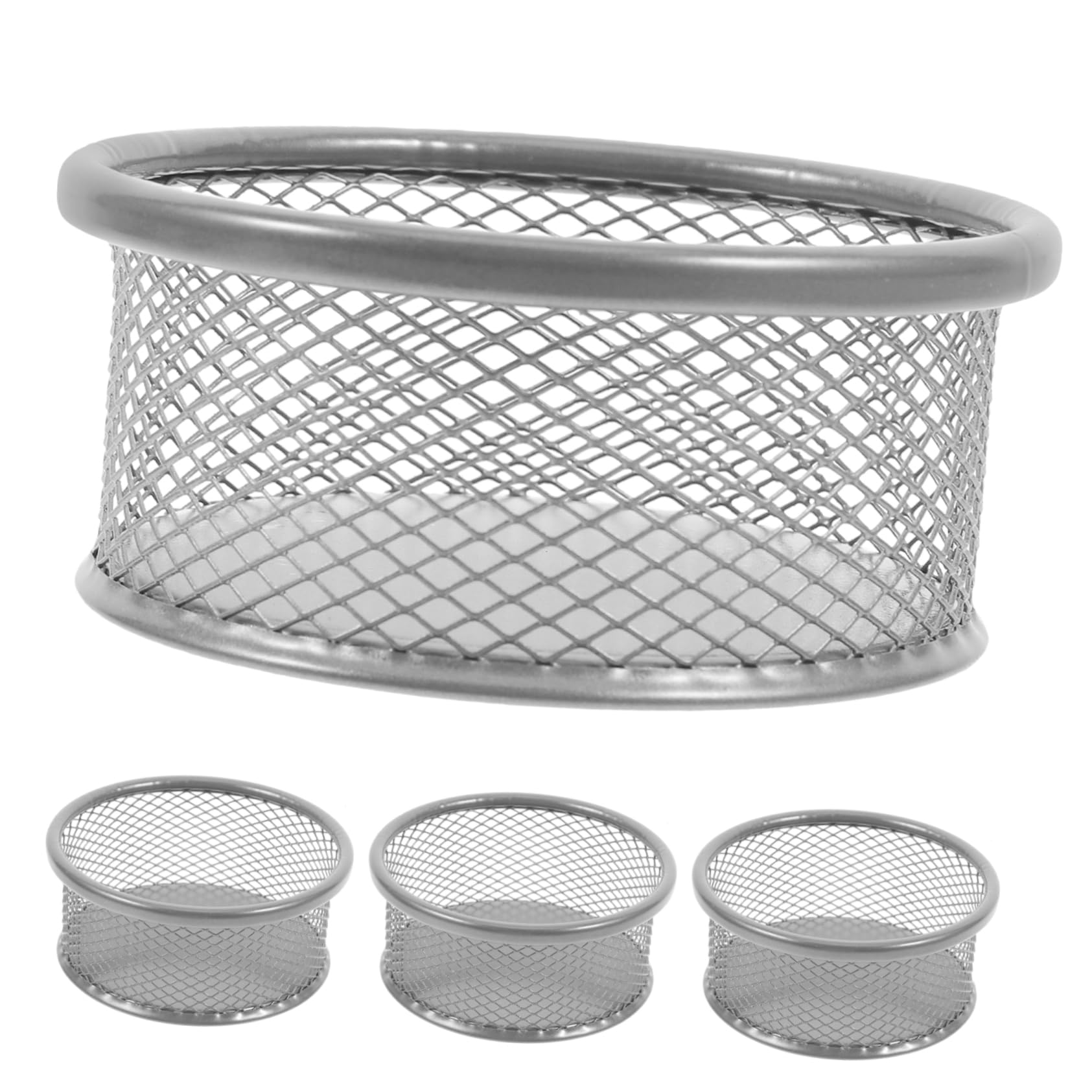 OFFSCH 4pcs Paper Clip Holder Versatile Mesh Desk Organizer Storage Basket for Office Supplies Capacity Container for Paper Clips Thumbtacks and More