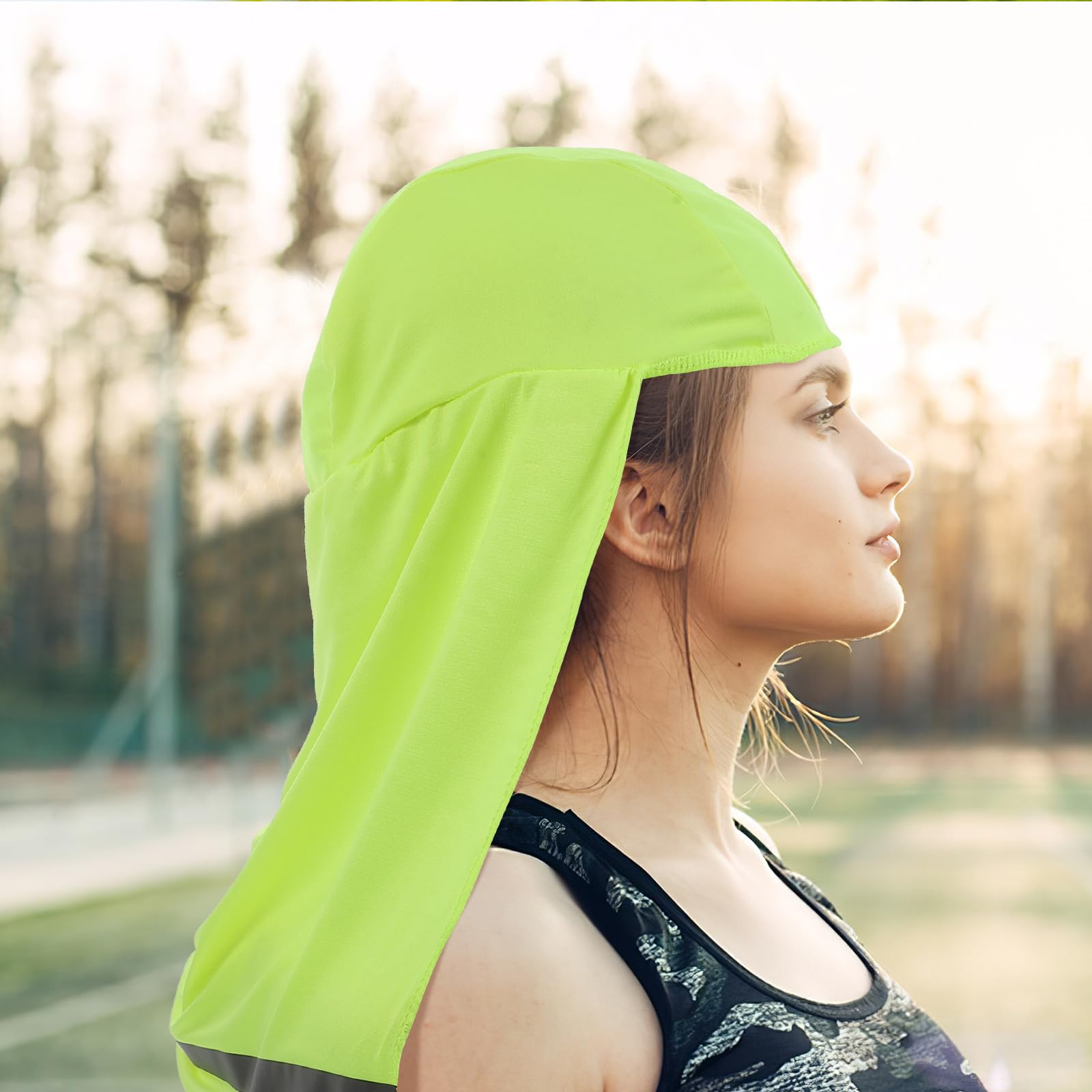 Operitacx 16 Piezas Gorra de Casco de Secado Rápido con Banda Reflectante | Fibra Sintética, Amarillo Fluorescente, Extensión Parasol, Uso Versátil para Pesca y Deportes al Aire Libre