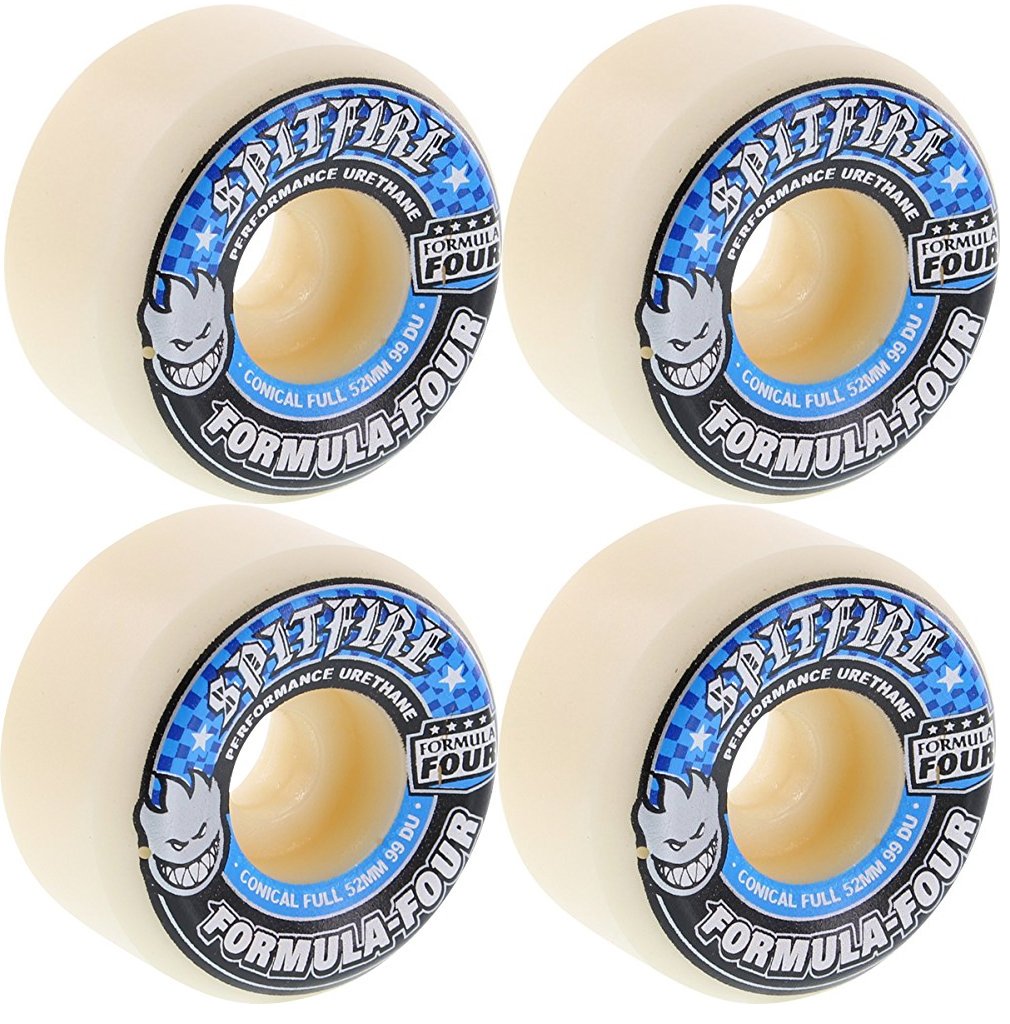 Amazon.com : Spitfire Skateboard Wheels 52mm 99A F4 Conical Full