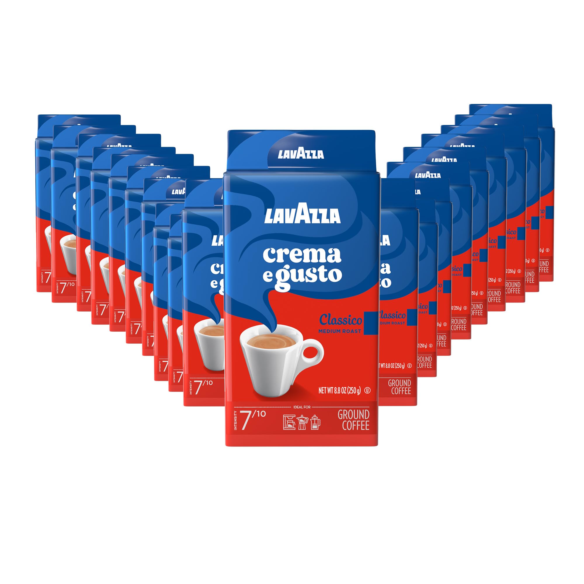 Lavazza Italian "Crema e Gusto" Ground Espresso (1 case = 20 x 8.8 oz bricks)