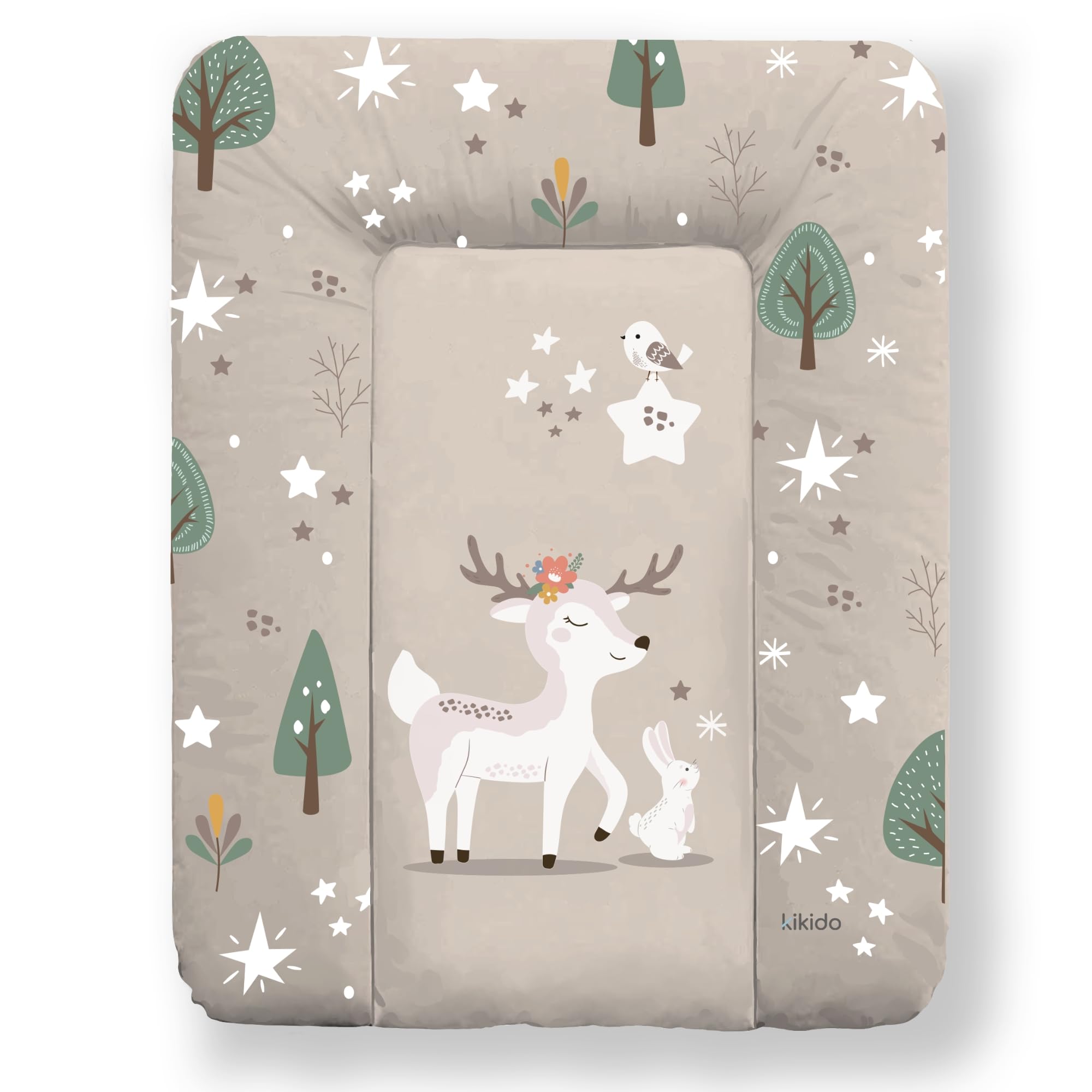 Kikido Materassino Fasciatoio 70x50 - Animali del Bosco - Cuscino Fasciatoio Lavabile per Cambio Pannolino - Materasso Fasciatoio Neonato per Cassettiera Impermeabile 50x70 - Universale