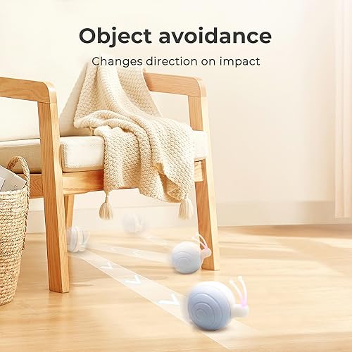Miniatura 3 de Cheerble Juguete interactivo para gatos de interior, juguete de gatito de caracol malvado, juguetes automáticos para gatos con luces LED, juguetes