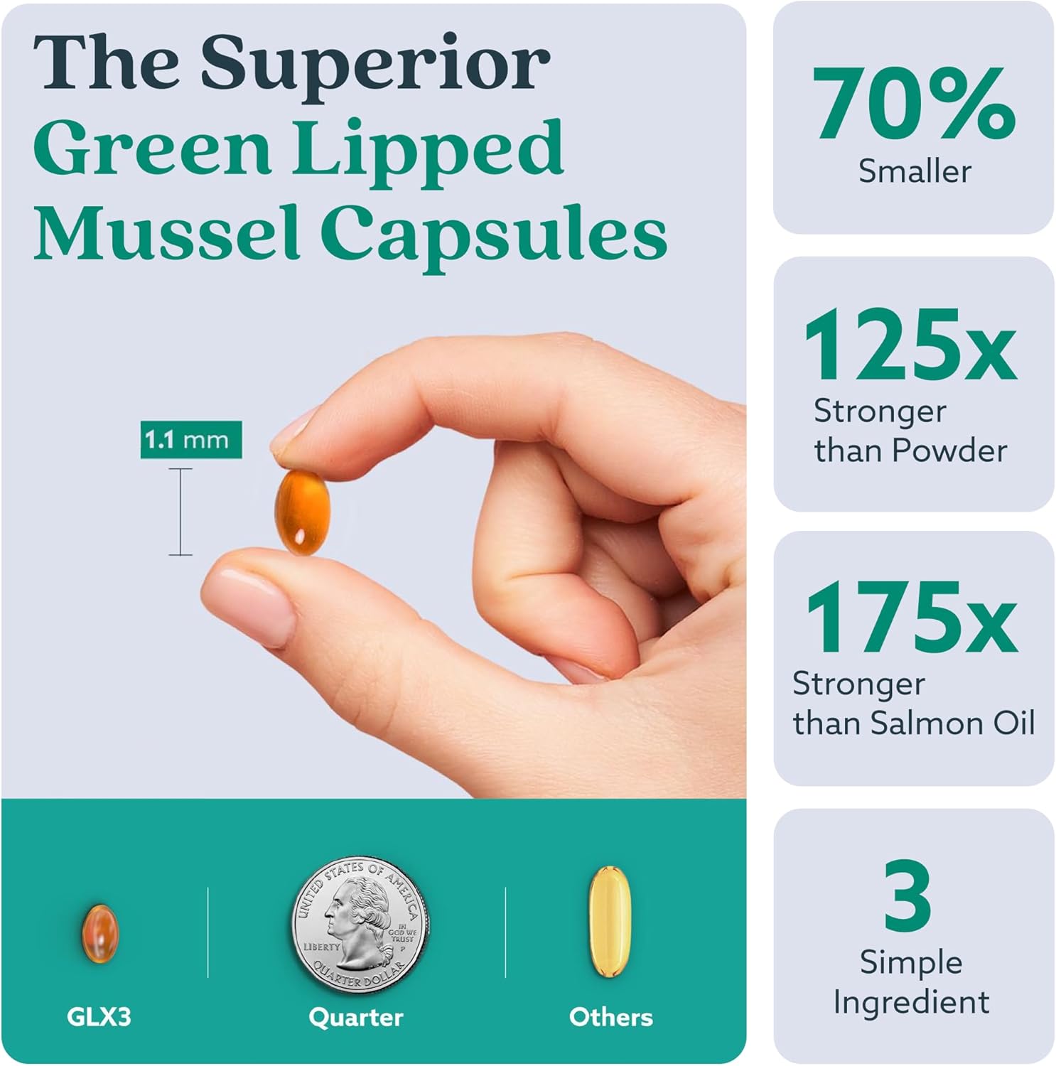 GLX3 Green Lipped Mussel Oil for Dogs | Joint & Hip Comfort Omega-3 Supplement | Ideal for All Dog Breeds and Ages | 2 Month Supply, 120 Gel Capsules w/Natural Ingredients