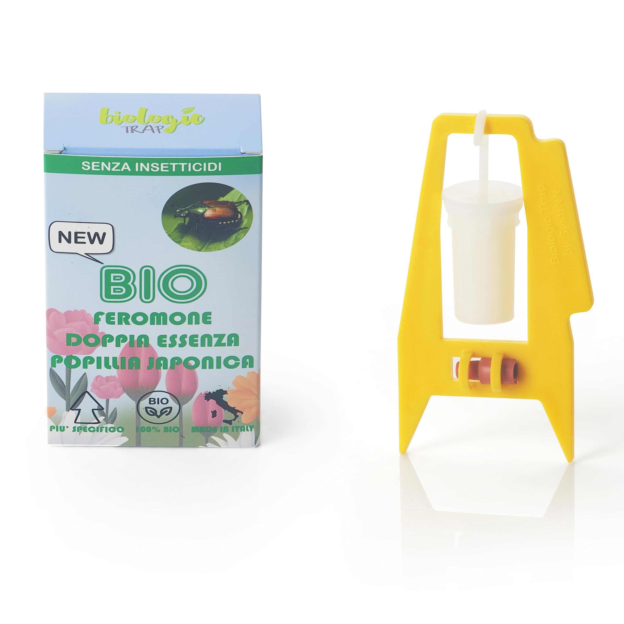 BIOLOGIC TRAP | 1 Trappola Popillia Japonica BASIC, 1 Ricarica di Super Bio Feromone e 3 Sacchetti di Raccolta