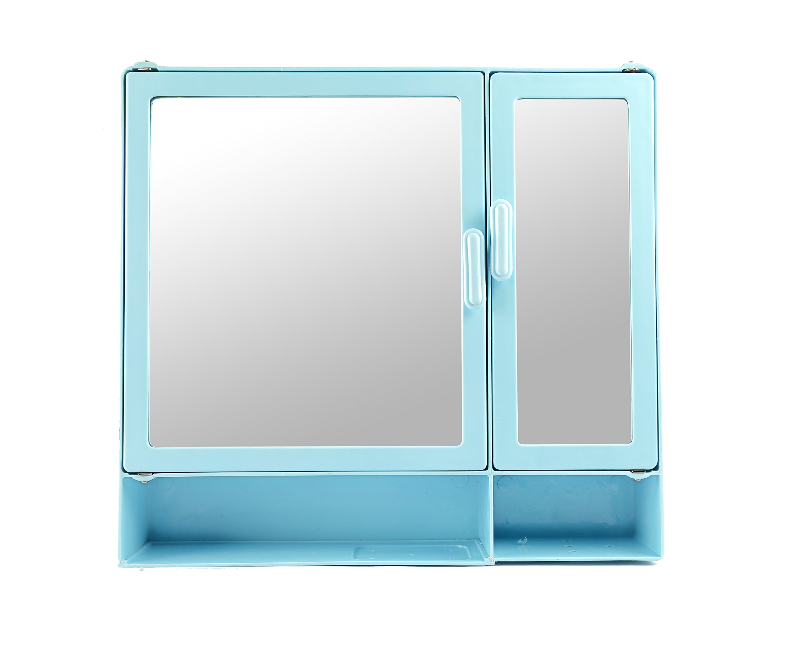 Zoom Butterfly Double Mirror Bathroom Mirror Cabinet with Storage Chest/Shelves & Shelf, Double Door Bathroom Cabinet Plastic Closet 17"x4"x16" | D Shelf, Blue (B074W9XL8D) Amazon Price History, Amazon Price Tracker