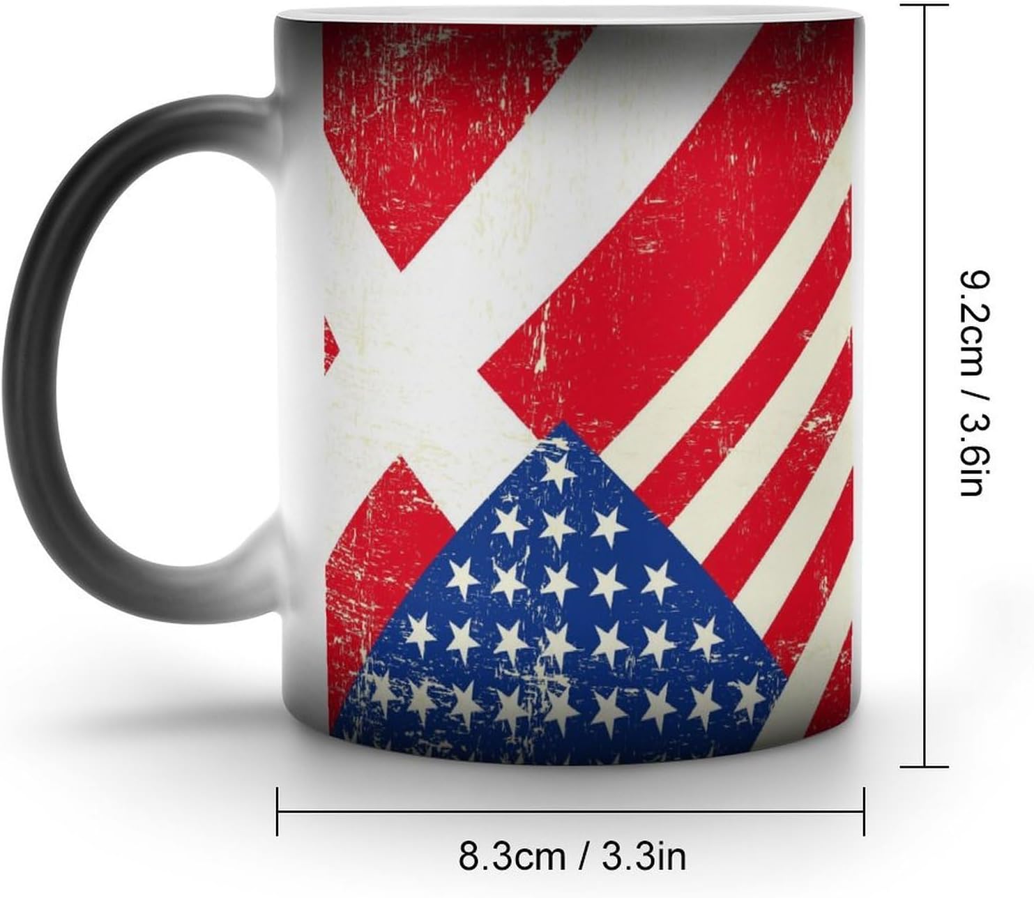 U.S. And Denmark Grunge Flag Funny Color Changing Coffee Mug Ceramic Magic Cup Personalized Discoloration Tea Mugs
