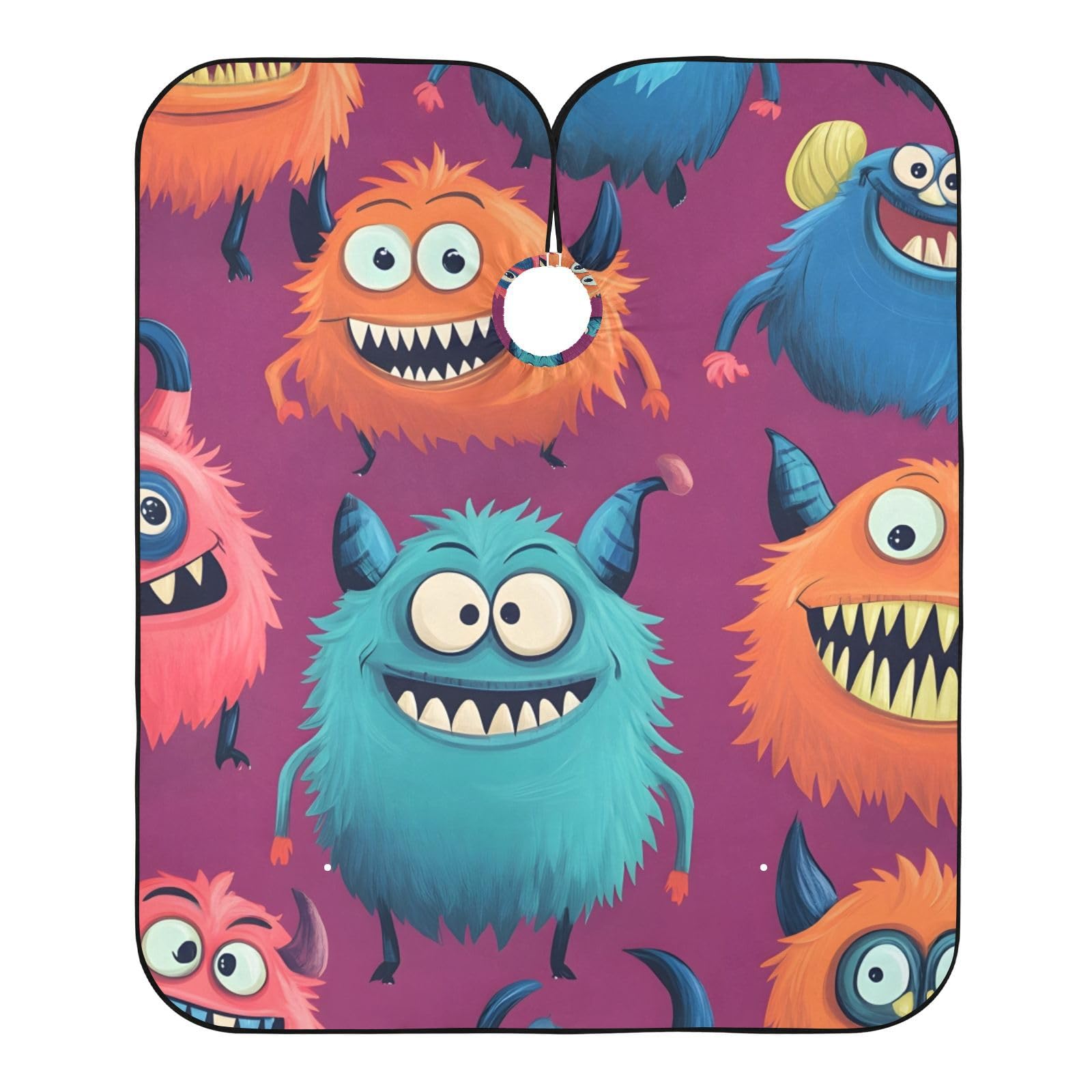 Hezely Funny Monster Hair Dye Cape, Barber Cape for Adults,Waterproof Salon Cape,Waterproof Hairdressing Styling Hair Cutting, 65