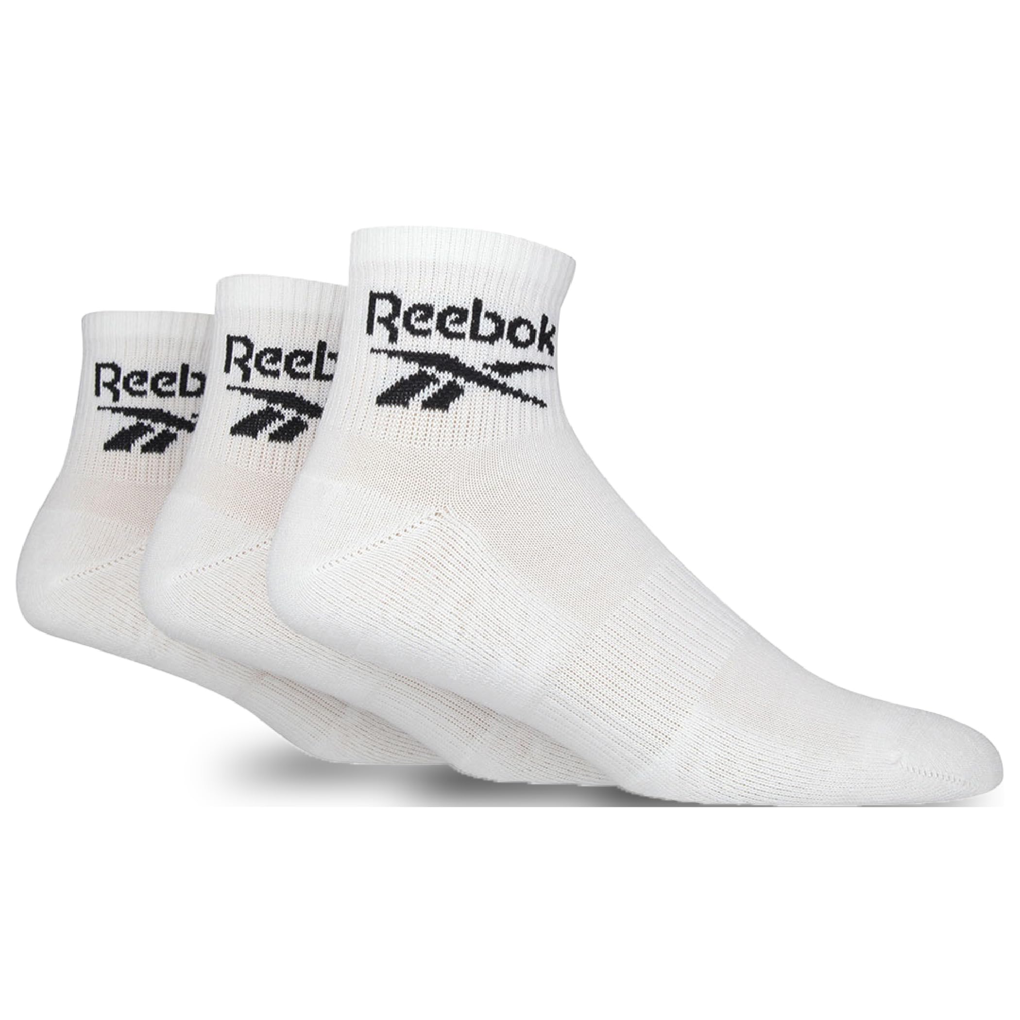 Reebok Chaussettes Cheville Unisex Core Ankle - Confortables Coton Respirant, Pour Usage Quotidien Sport Loisir Marche Yoga Fitness Lavables en Machine, Lot de 3 Paires
