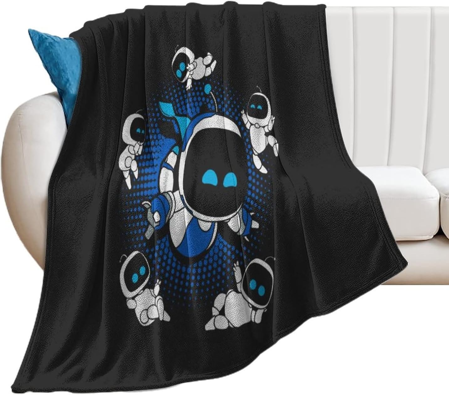 SHENGDAN Astros Playroom Bot Party Blanket Printed Throw Blanket for Kids Child Adults Soft Warm Flannel Fleece Blanket for Bed and Couch 40"x50"
