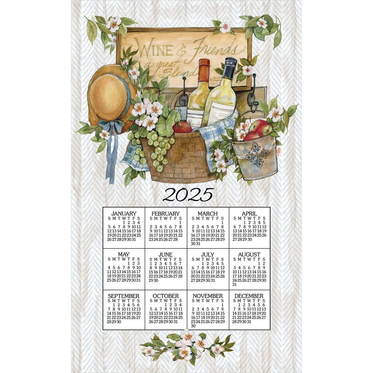 Kay Dee DesignsWine Basket Kitchen Calendar Towel 2025