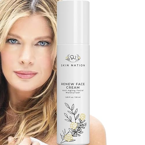 Renew - Crema facial hidratante hidratante antienvejecimiento para mujeres y hombres con ácido hialurónico Sacha Inchi vitamina E aloe vera aceite