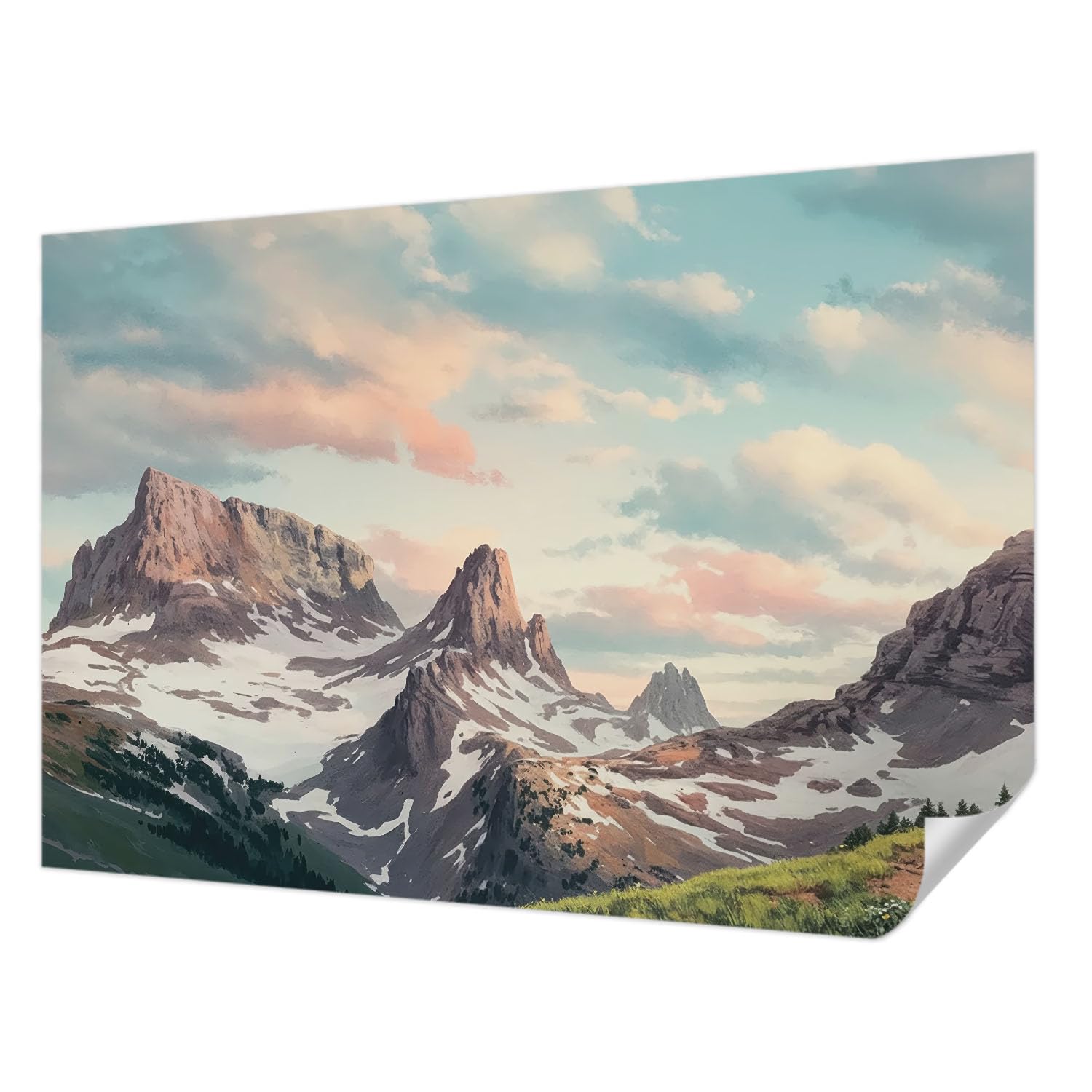 Papier peint adhésif haute qualité Tulup paysage de montagne 152x104