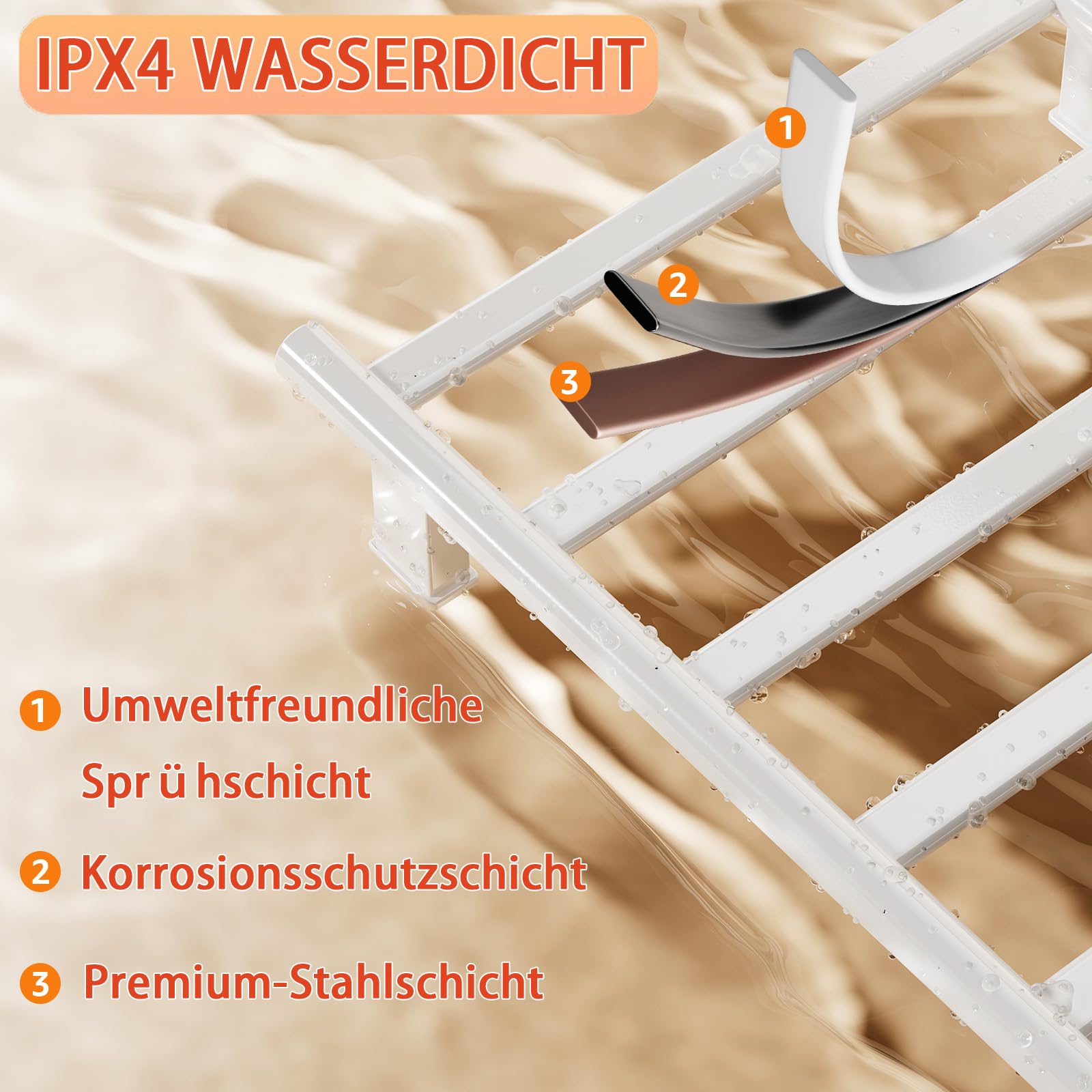 Badheizkörper Elektrisch 285W Handtuchheizer Einstellbare Temperatur 35°-70°C, handtuchwärmer mit 1-9 H Timer-Funktion, Handtuchtrockner mit LED-Touchscreen, IPX4. 50x100cm, weiß
