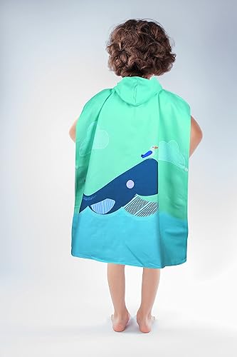 Miniatura 3 de Toallas de playa para niños con capucha, toallas de baño para niños, lindo poncho de tiburón de dibujos animados, toalla de microfibra con capucha,