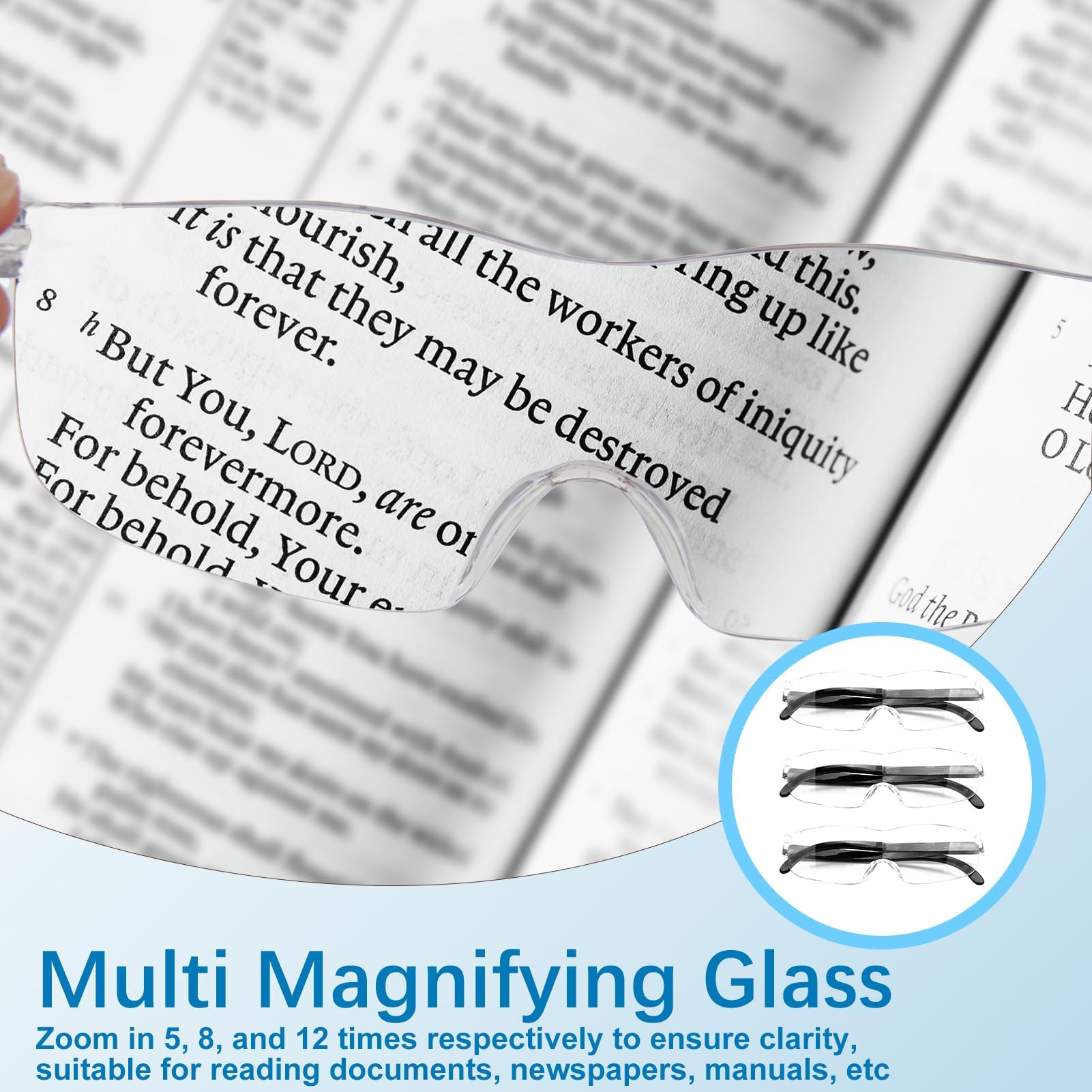 Lunettes Loupe 3 Grossissements 200%-350% - Mains Libres Anti Lumière Bleue