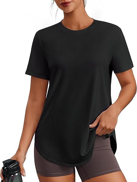 PINSPARK Workout Tops for Women Short Sleeve Athletic Shirts UPF 50+ Quick Dry Running Outfits for Exercise Gym Hiking S-3XL