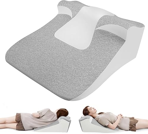 Almohada de cuña de cama para aliviar la apnea del sueño, el reflujo ácido y los ronquidos, almohada de recuperación poscirugía con espuma