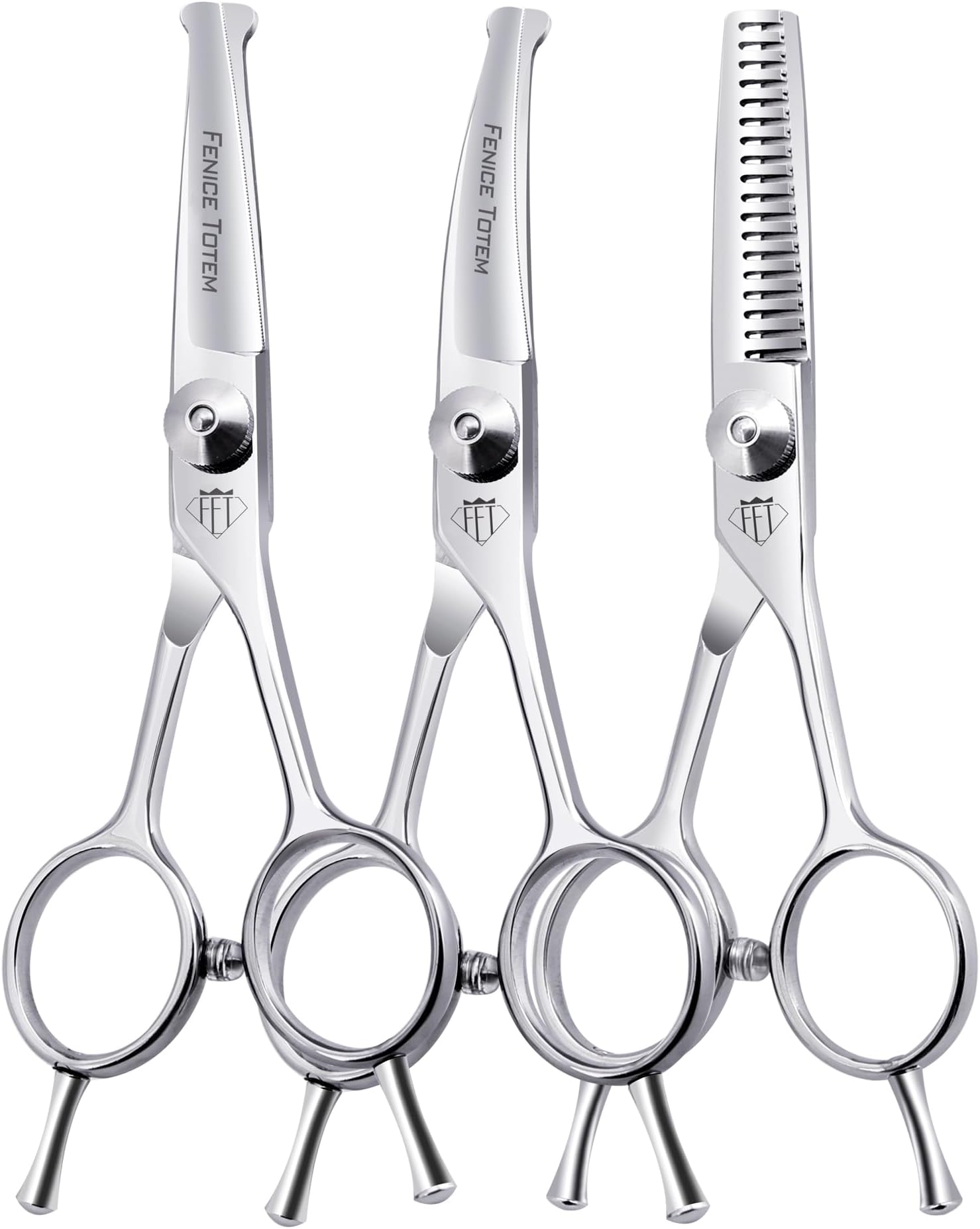 Dog Grooming Scissors: 3 in 1 Pet Shears Set Made of Advanced JP440C Stainless Steel Alloy for Trimming Dogs Cats and Other Pets Face and Paws