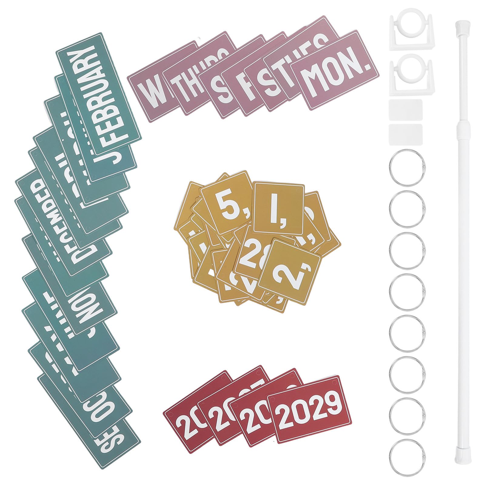 Calendario de tarjetas de cambio para aula con papel autoadhesivo reutilizable 2026-2029 8
