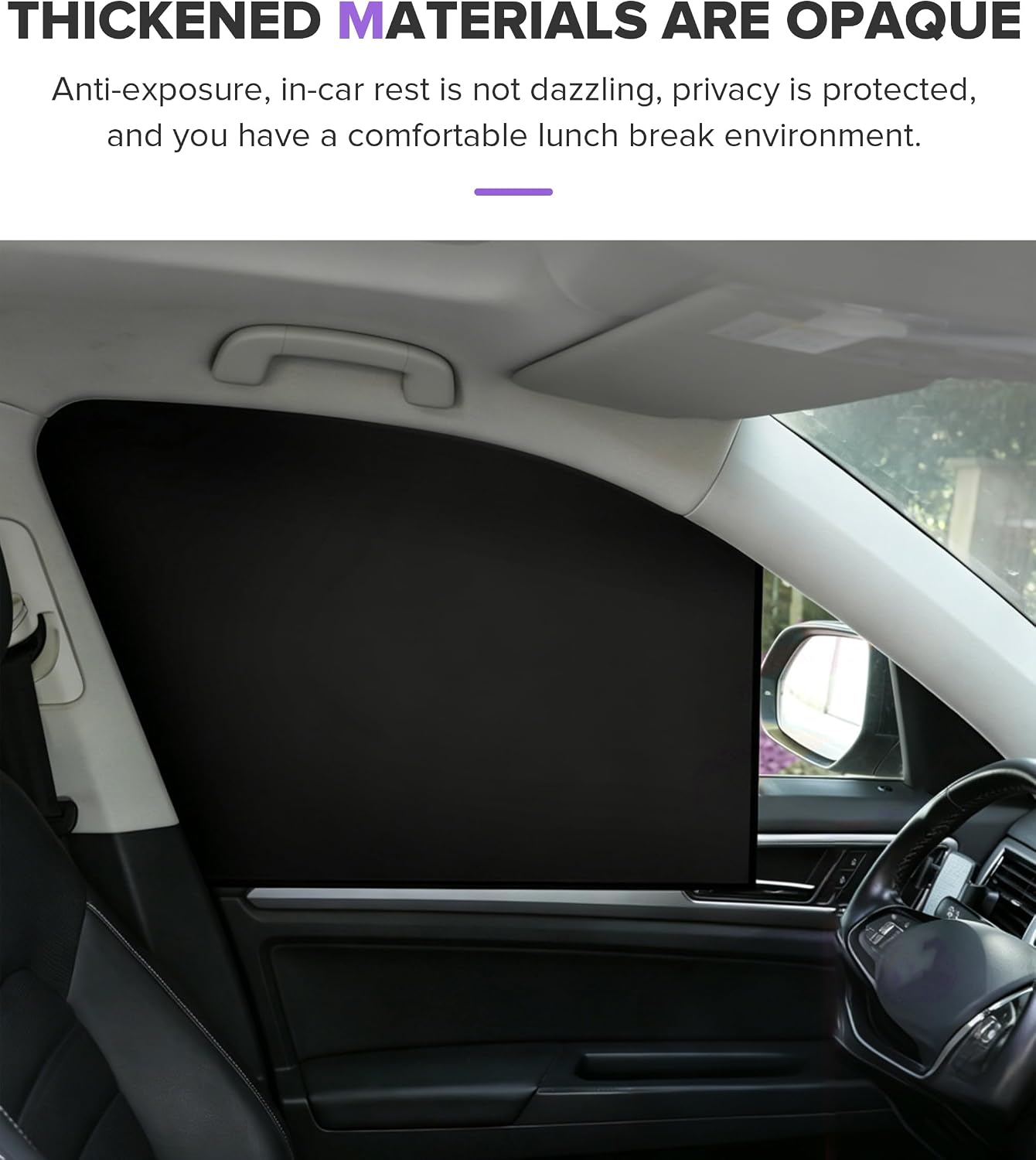 Car Window Shades,Car Accessories Magnetic Side Window Covers,Sun Blocker and UV Protector for Baby, Kids,Automotive Double Layer Curtain,Suitable for Most Car (Black, Front Window)
