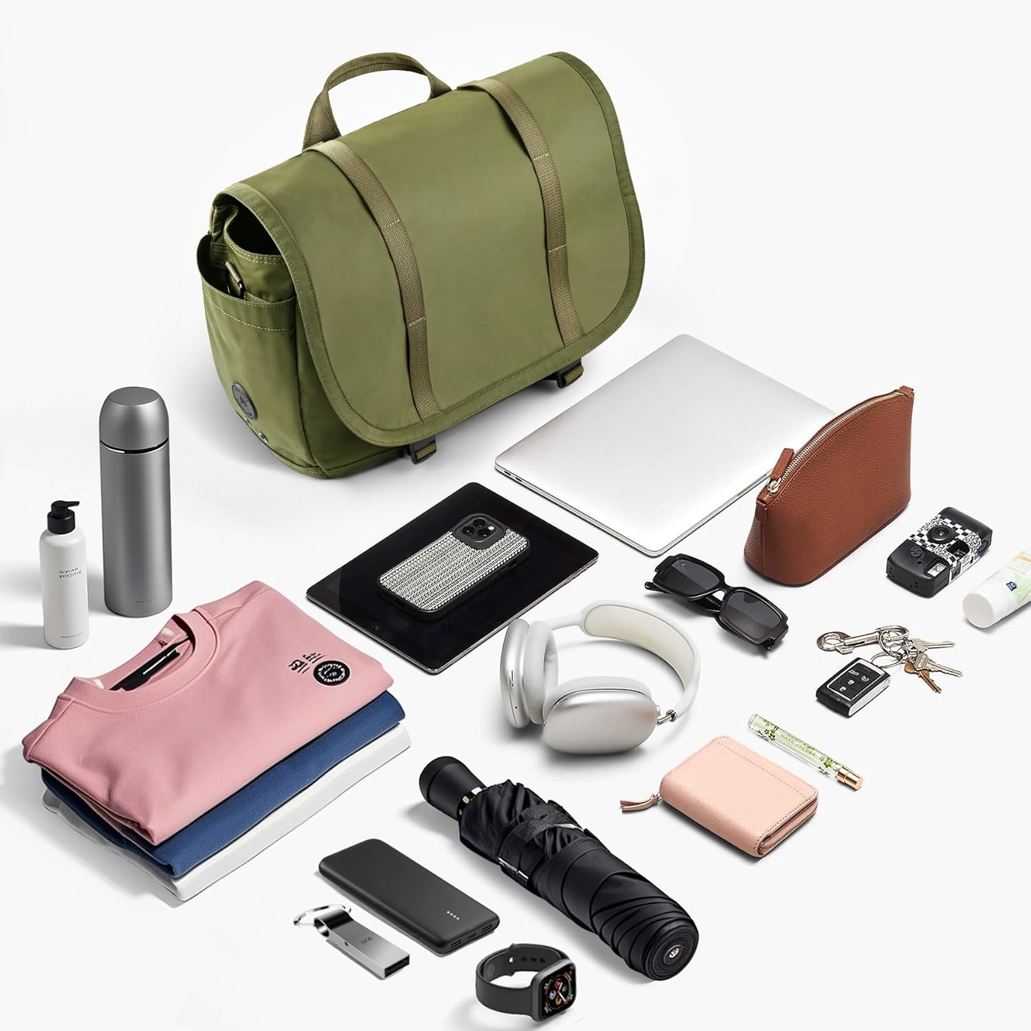 Expandable Messenger Bag Fit 16" Laptop for Men Women Work College Office Computer - Image 8