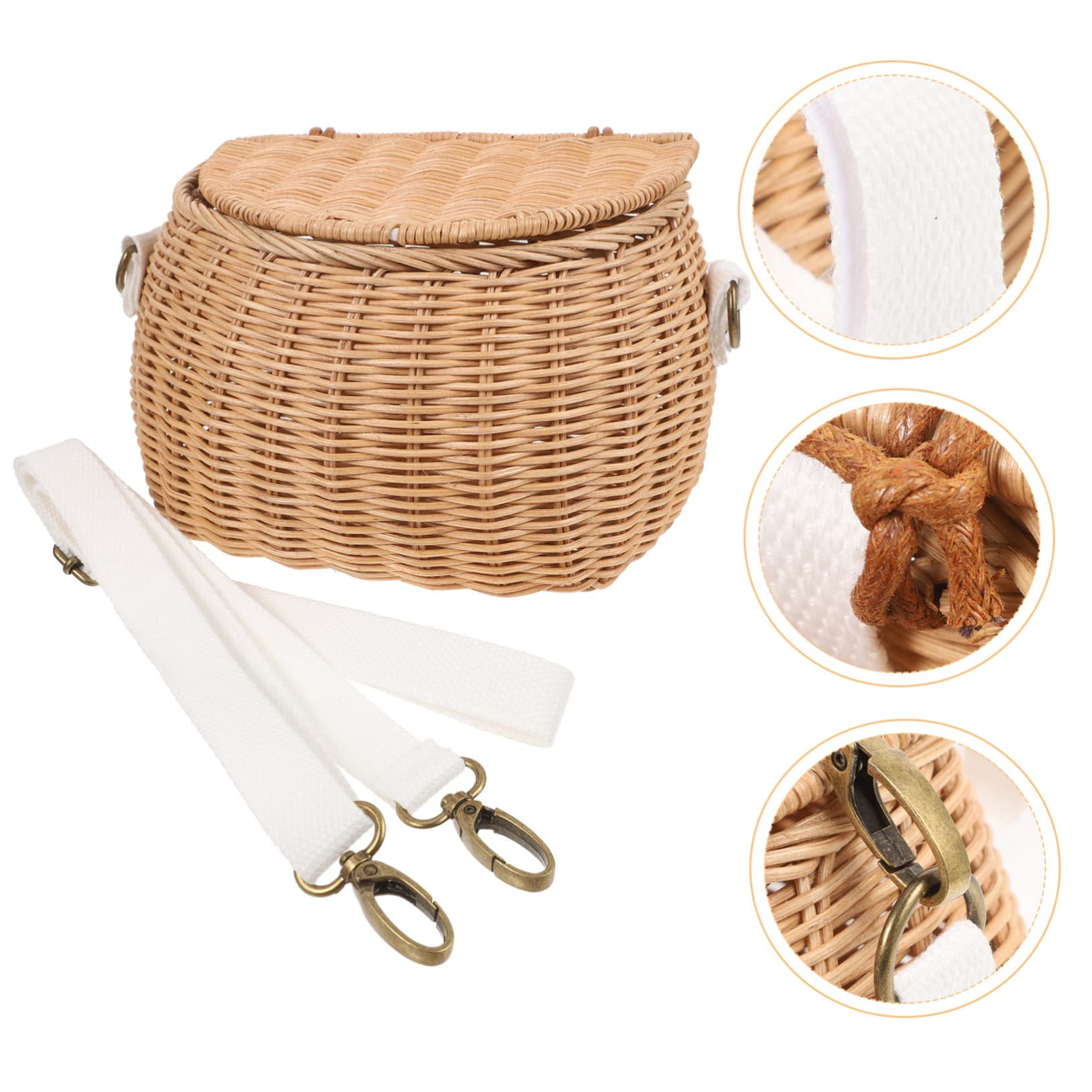 Panier à Vélo pour Garçon et Filles 1 Pièce en Rotin Tressé Jaune | Rangement pour Gobelets et Serviettes, Structure Solide, Tenue Fiable, Usage Garçon et Filles, Finition en Tissu