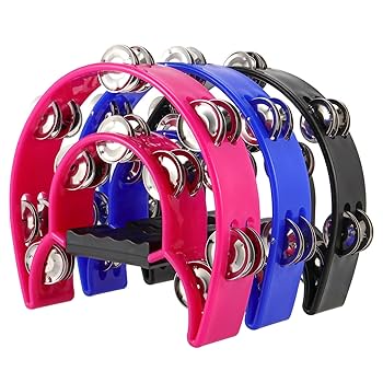 タンブリン 10個 10 Inch Handheld Beginner's Tambourine Double Row Set