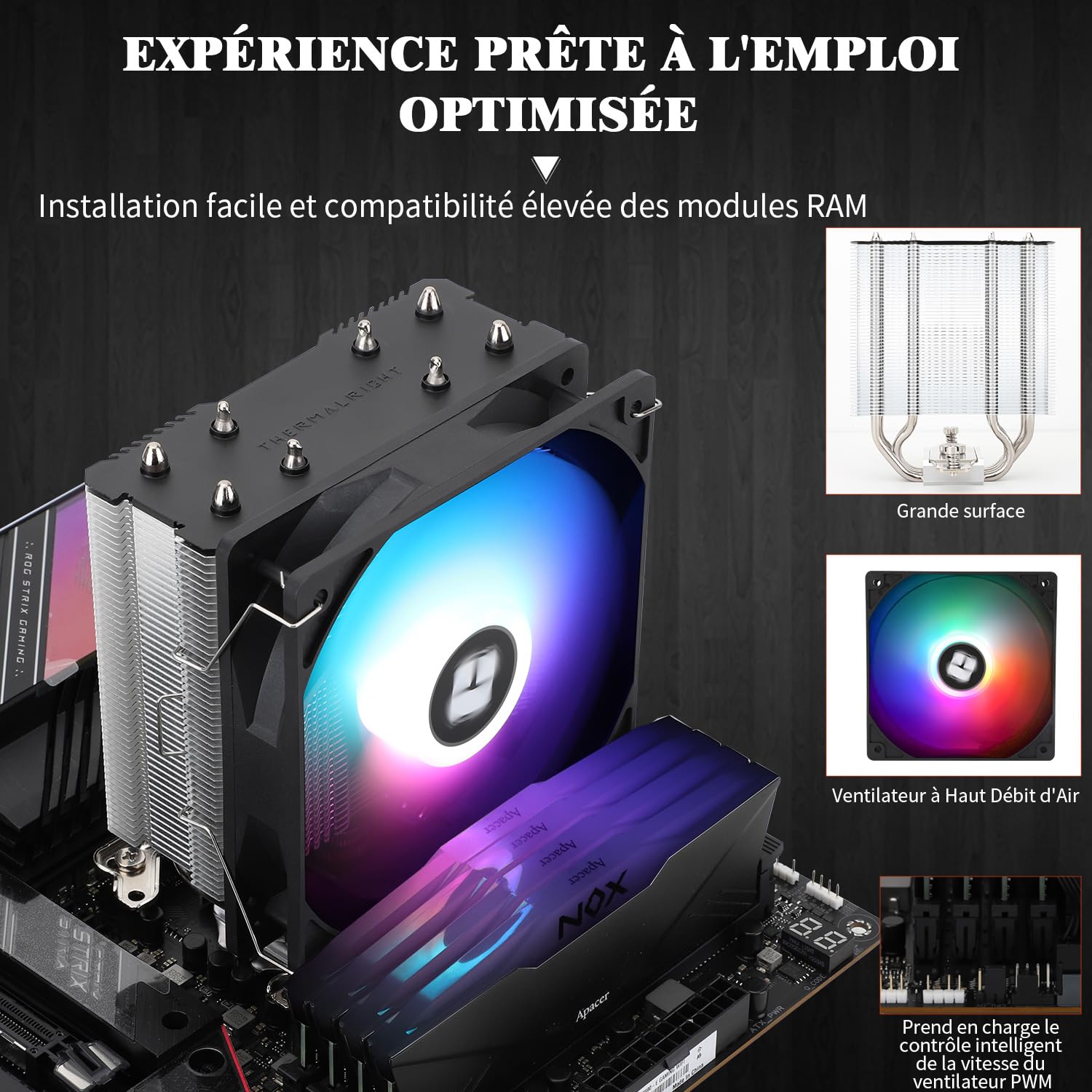 Thermalright Assassin X 120R SE V2 Refroidisseur d’air de processeur,Refroidisseur de processeur de ventilateur silencieux PWM de 120mm,Couleur de lampe fixe,pour AMD AM4 AM5/Intel 1700/1150/1151/1200