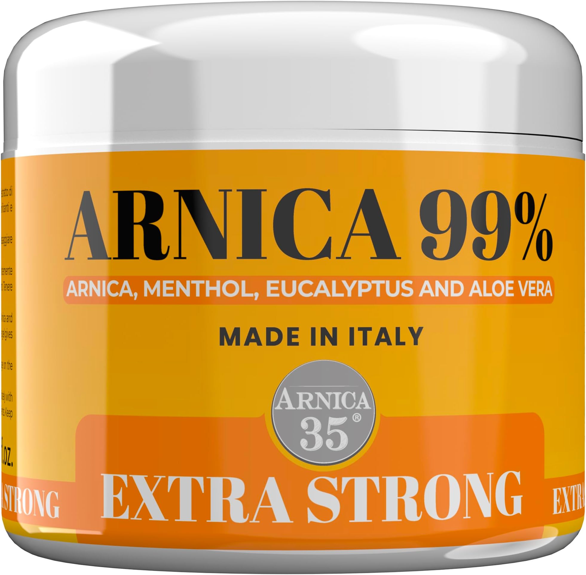 Arnica 35 – Arnica Gel Extra Strong 99%, Refreshing Effect, 500 ml, Intense effect for Relief to Muscles, Joints, Neck and Back, Massage Cream Gel with Menthol, Eucalyptus and Aloe Vera, Made in Italy