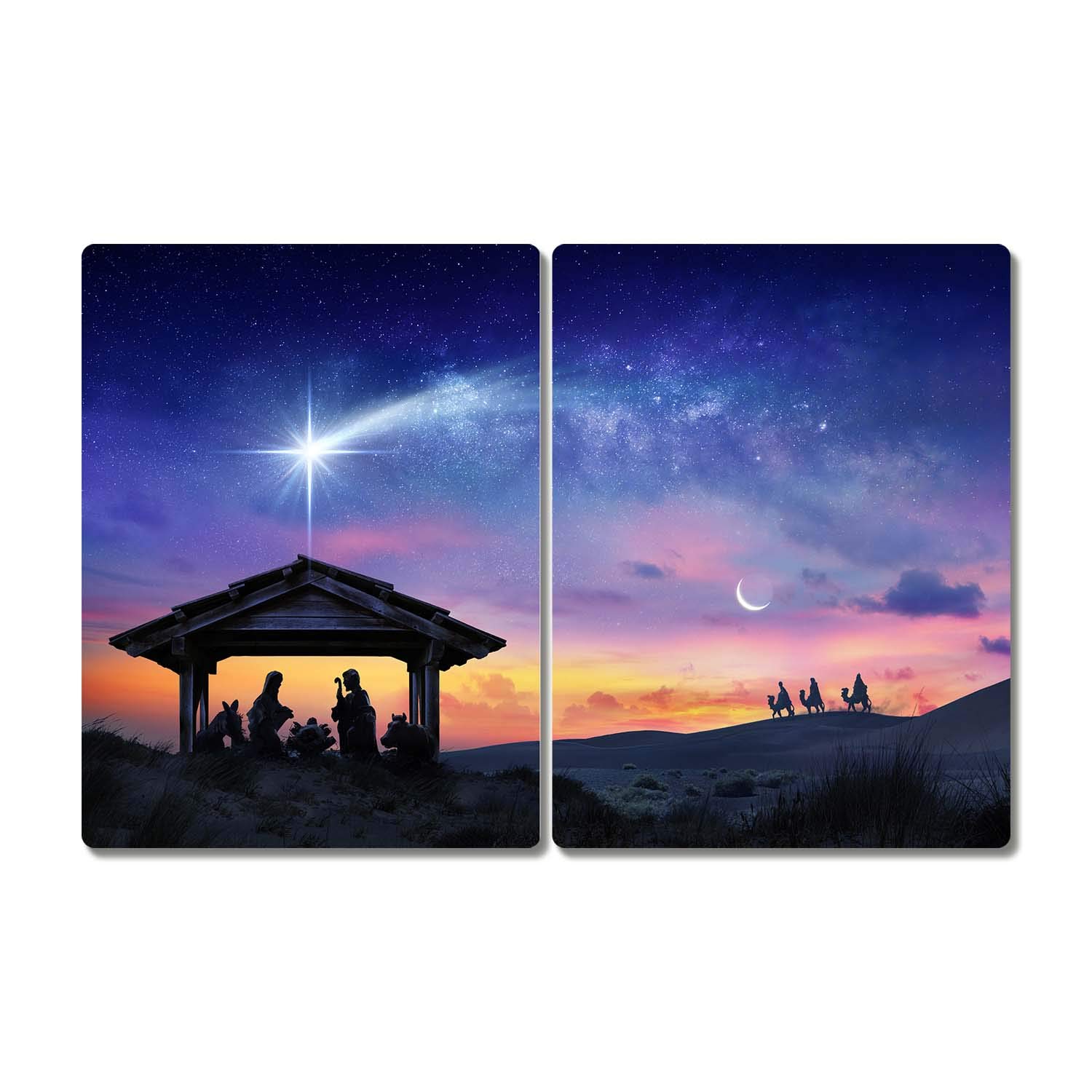 Planche à découper en verre 2x40x52 cm décor Jésus de Noël pour protéger votre plan de travail