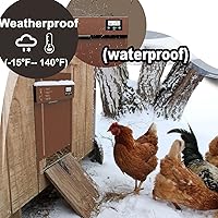 Vista 6 de Automatic Chicken Coop Door - Opener with Timer & Display Battery Powered Aluminum Auto Coops Door Light Sensor with Remote for Poultry Nest Cage
