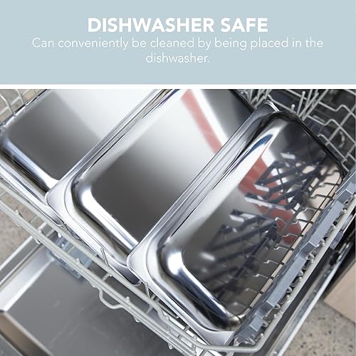 Miniatura 6 de Alpha Living Calentadores de alimentos de 3 x 2.5 cuartos de galón para fiestas, servidores y calentadores de bufé, suministros de catering de