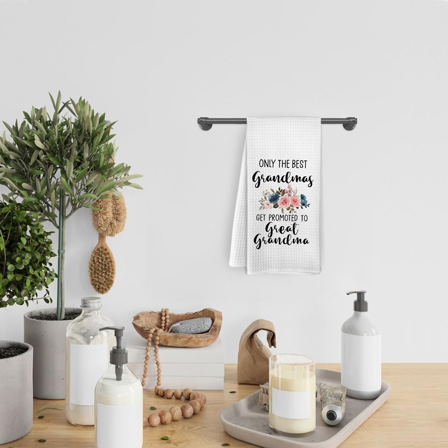 Promoted to Great Grandma Kitchen Towels, Great Grandma Gifts, Great Grandma Dish Towels, Pregnancy Announcement for Great Grandma, Great Grandma Hand Tea Towels for Bathroom Kitchen,16x24In - Image 6
