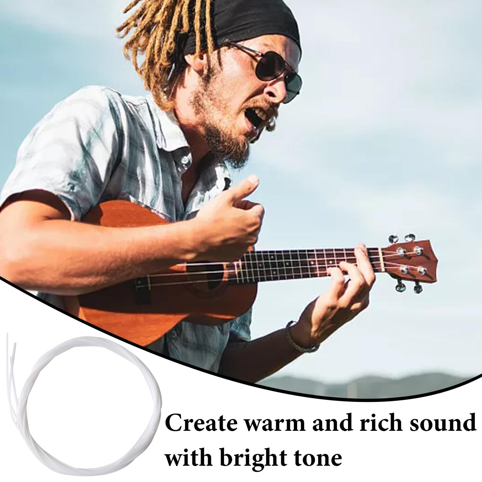 3 cuerdas de ukelele, juego de cuerdas de ukelele, cuerdas de nailon , accesorio de pieza de repuesto, ukelele en pulgadas, sonido vibrante y claro, para varios modelos
