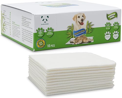 Miniatura 8 de PANDAKLEEN Toalla de bambú para mascotas, 25 piezas, toallas de papel de bambú reutilizables para perros, gatos y otras mascotas, lavables a máquina