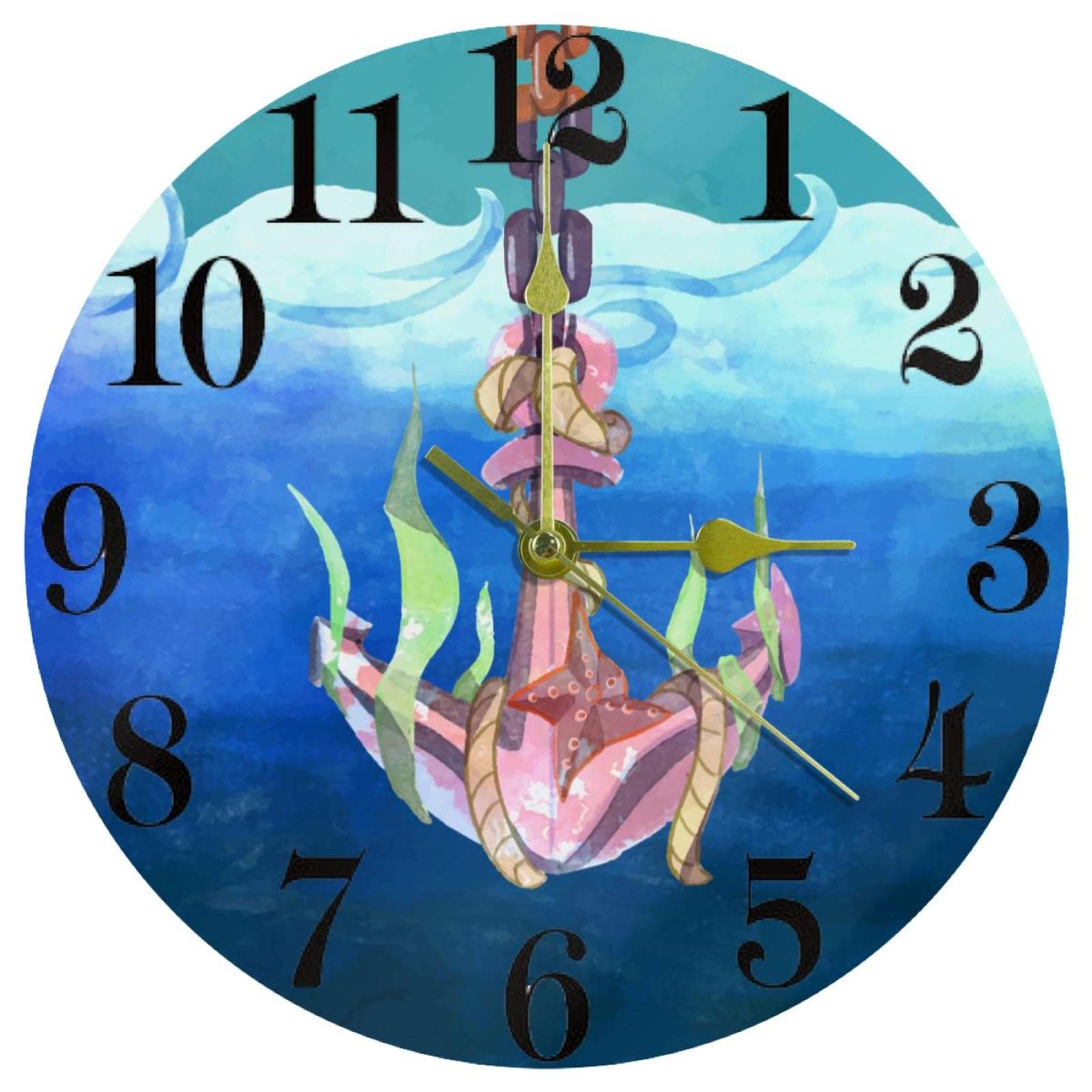 Horloge murale ronde à quartz mécanisme silencieux et grands chiffres pour une lecture facile