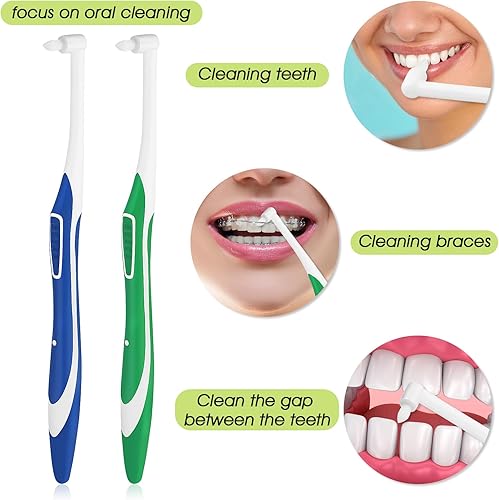 Miniatura 4 de Cepillo de dientes copetudo, 4 unidades, cepillo de dientes interespacial, cepillo de dientes cónico de extremo Tuft, cepillos interdentales de
